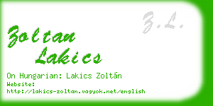 zoltan lakics business card